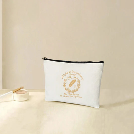 Gold Feather Cosmetic Bag